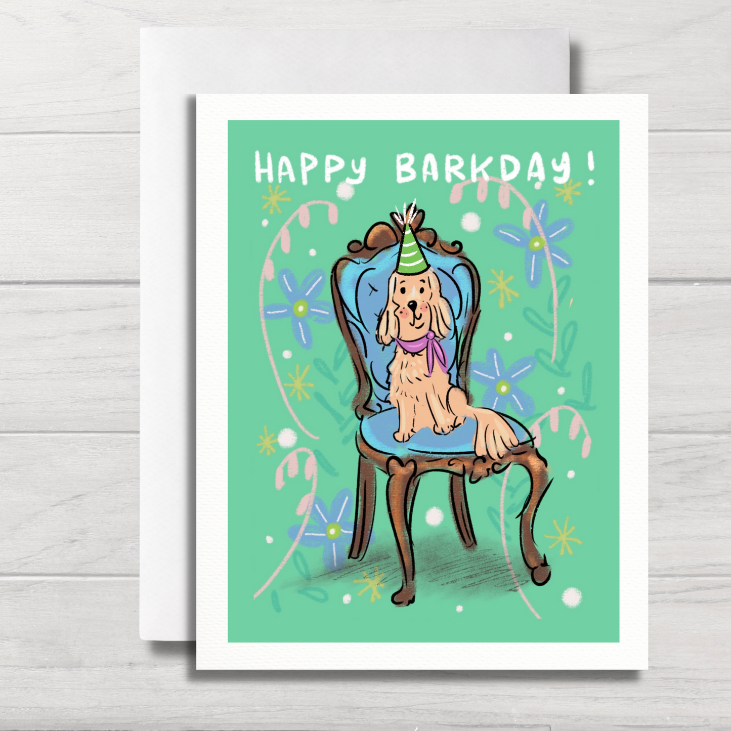 Dog Birthday Card | Happy Barkday | Pet Greeting Card