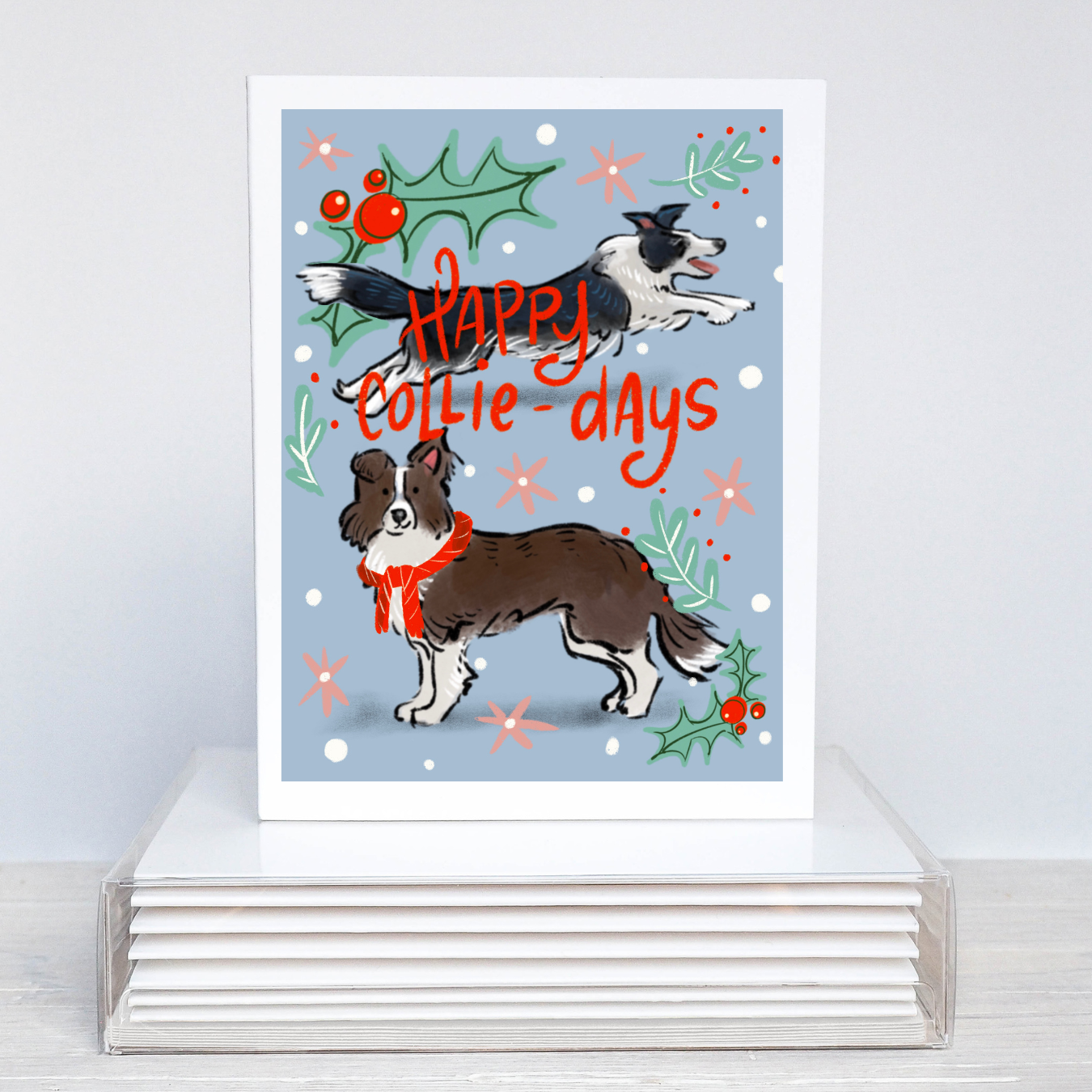 Border Collie Holiday Card | Border Collie Christmas Card | Border Collie Xmas Cards