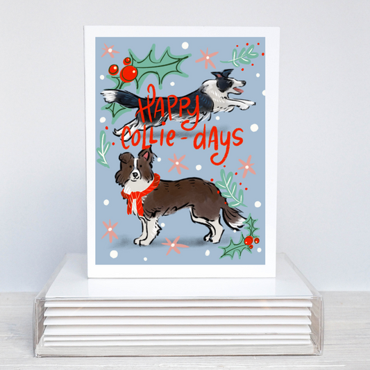 Border Collie Holiday Card | Border Collie Christmas Card | Border Collie Xmas Cards