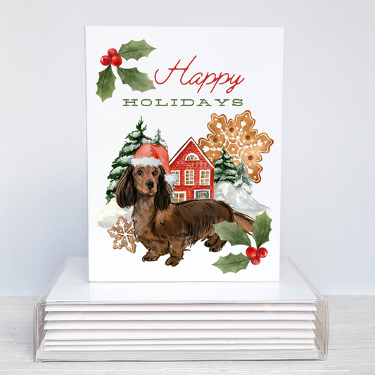 Dachshund Holiday Card | Dachshund Christmas Card | Dachshund Xmas Cards