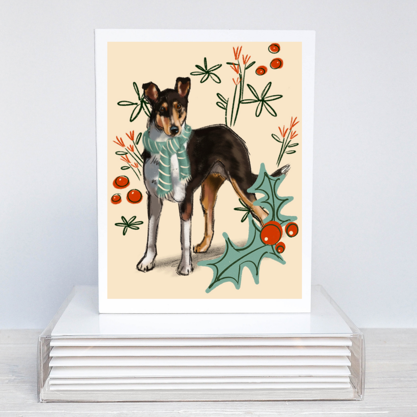 Smooth Collie Holiday Card | Smooth Collie Christmas Card | Smooth Collie Xmas Cards