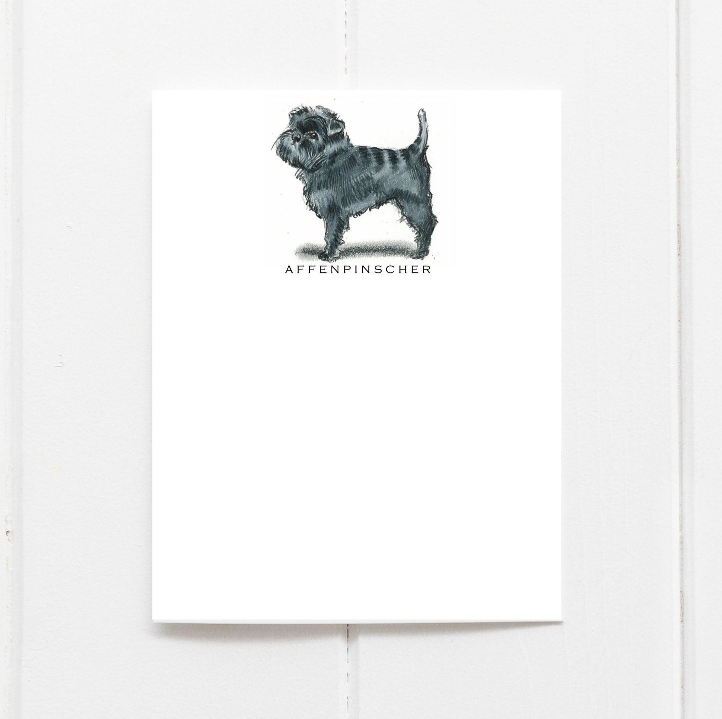 Fable & Sage affenpinscher flat note card