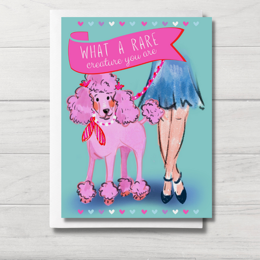 Dog Birthday Card | Rare Creature | Poodle Card | Fabulous Birthday Card