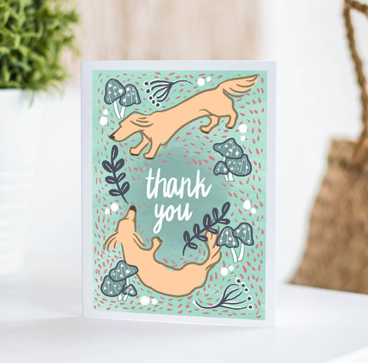 Dachshund Thank You - Blank inside | Thank you card