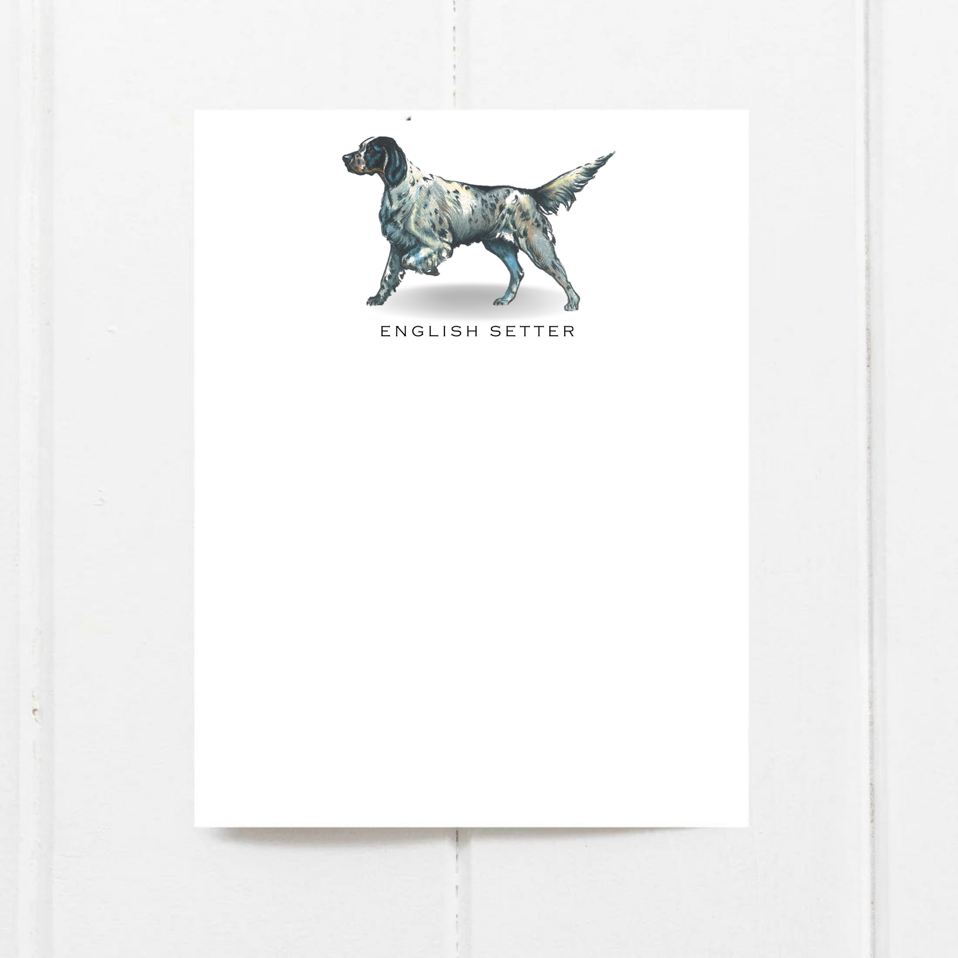 English Setter flat note cards with original artwork