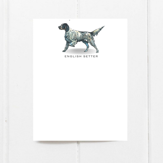 English Setter flat note cards with original artwork