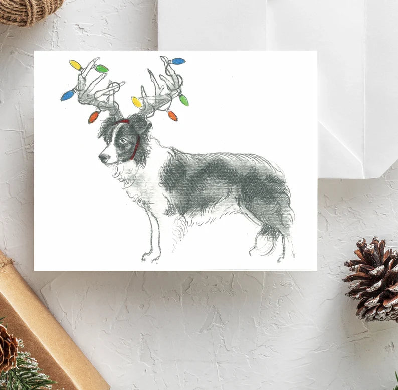 Border Collie Holiday Card | Border Collie Christmas Card | Dog Christmas Cards