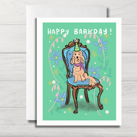 Dog Birthday Card | Happy Barkday | Pet Greeting Card