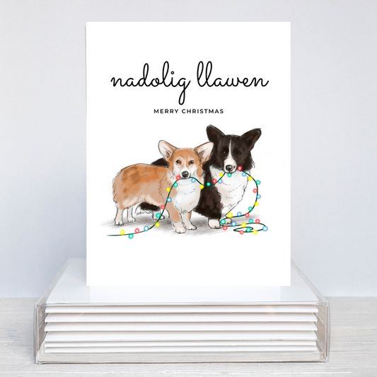 Corgi Holiday Card | Nadolig Llawen Christmas Card