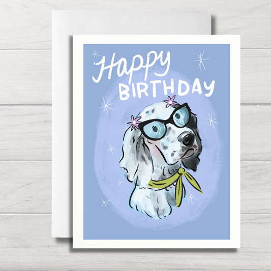 Dog Birthday Card | Sup-paw-star Setter Card | Dog Greeting Card