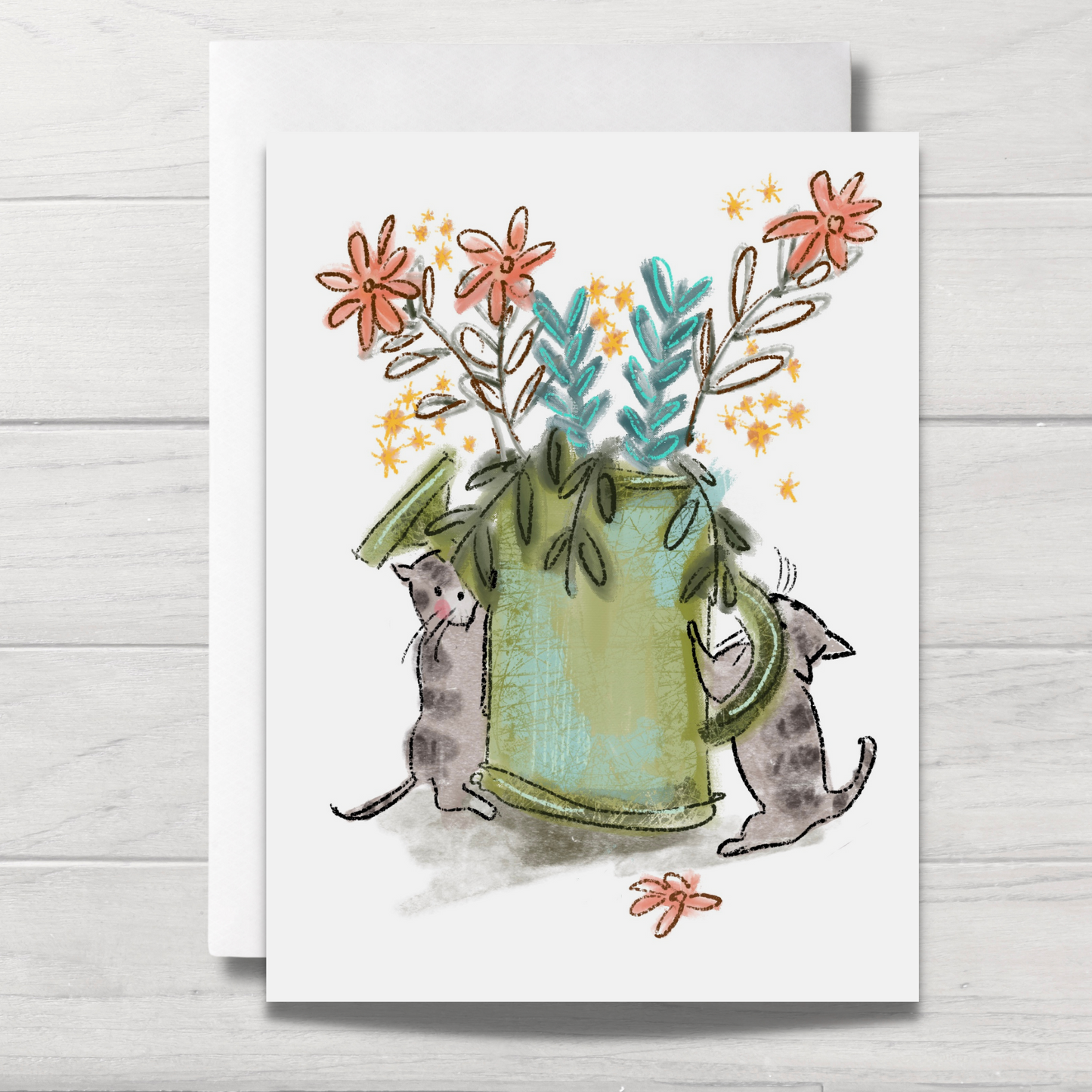 Cat Birthday Card | Watering Can Kittens | Cute Pet Birthday Card