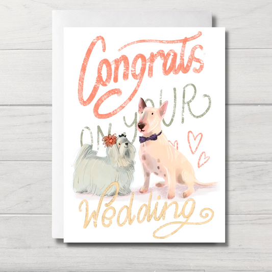 Dog Wedding Card | Congrats | Dog Greeting Card