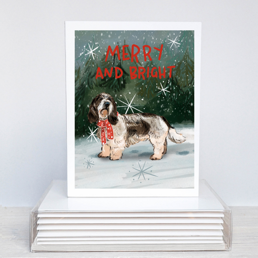 Petite Basset Griffon Vendeen Holiday Card | PBGV Christmas Cards | PBGV Xmas