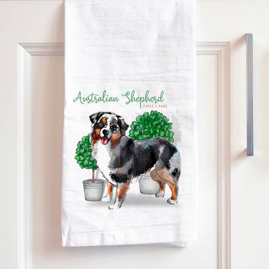 Australian Shepherd Tea Towel | Dog Kitchen Towel | Aussie Hand Towel