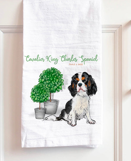 Cavalier King Charles Spaniel Tea Towel | Dog Kitchen Towel | Cavalier Hand Towel