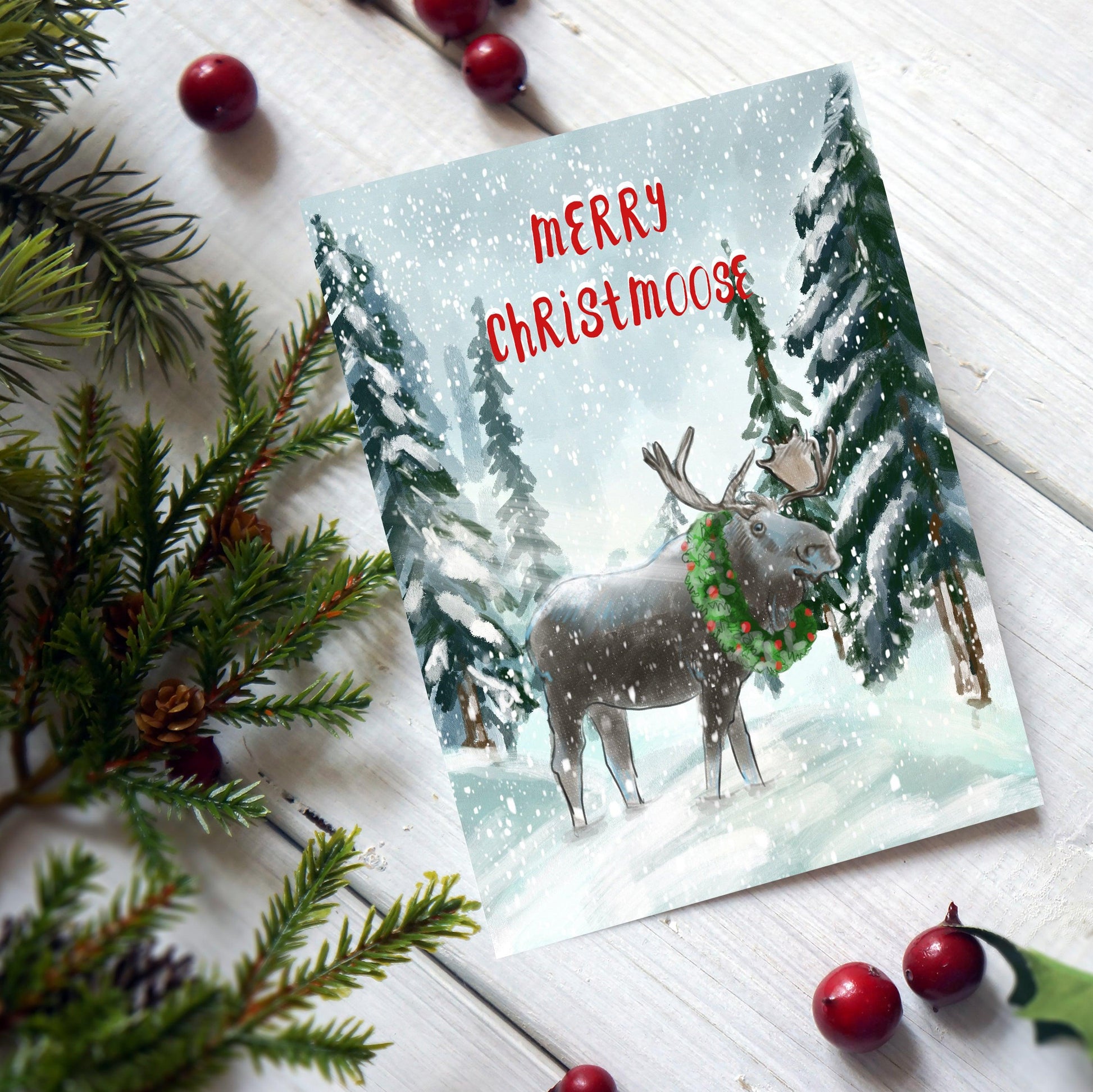 Merry Christmoose Holiday Card - Fable & Sage