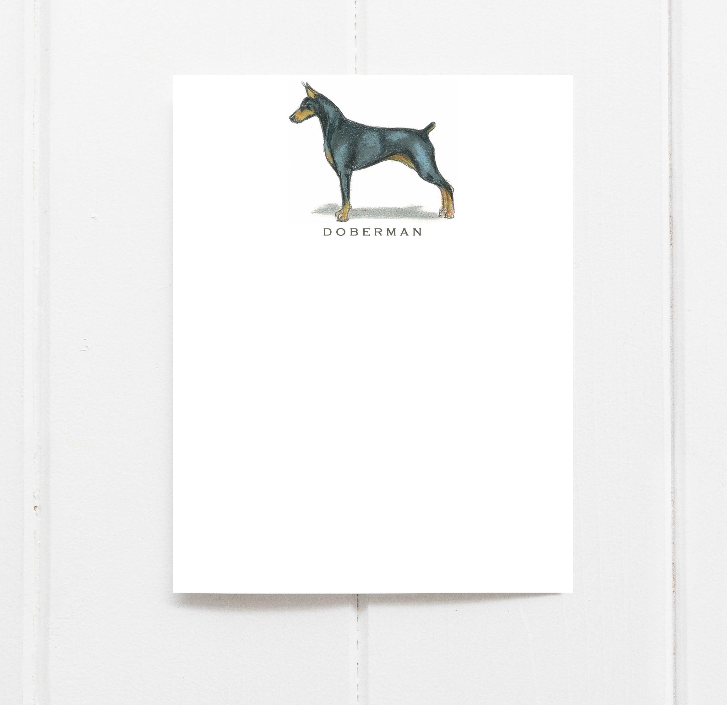 Note Pincher Doberman Pinscher Note Cards | Dog Stationery | Custom Dog Note Cards ...