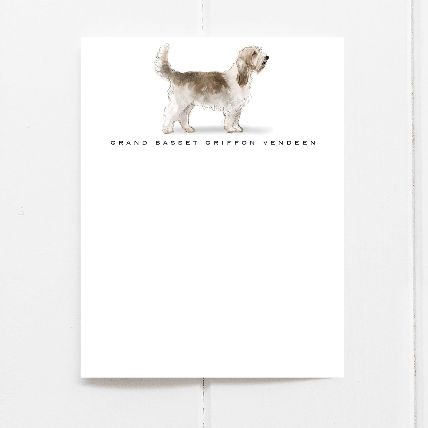 Grand Basset Griffon Vendeen note cards with hand drawn dog and breed name