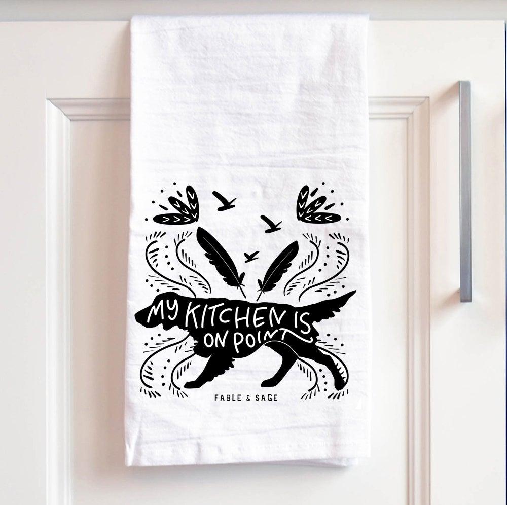 Kitchen on Point Tea Towel | Bird Dog Towel | Setter Kitchen Towel - Fable & Sage