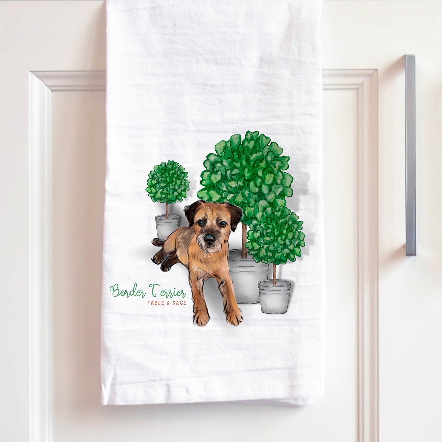 Border Terrier Tea Towel | Dog Kitchen Towel | Border Terrier Hand Towel
