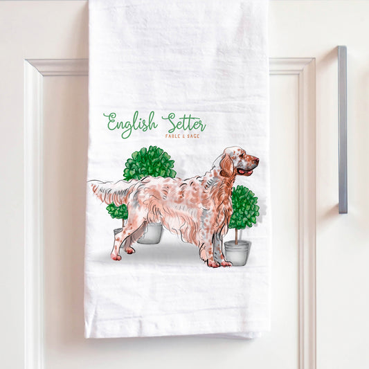 English Setter Tea Towel | Dog Kitchen Towel | English Setter Hand Towel